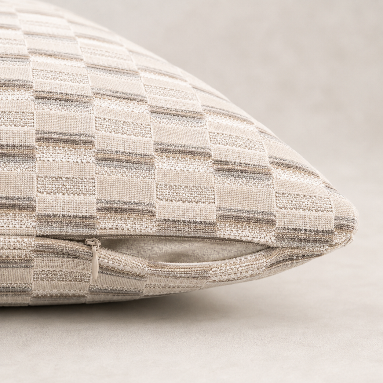 Clarke & Clarke Cubis Natural Pillow Cover | 12” × 21”