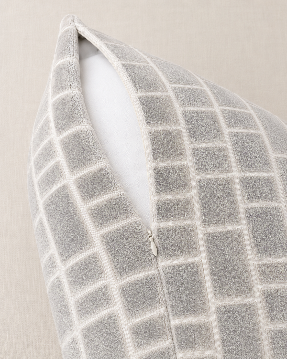 Kravet Thom Filicia Caisson Pewter Pillow Cover | 12” × 21”