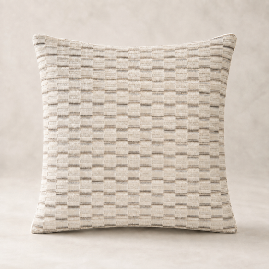 Clarke & Clarke Cubis Natural Pillow Cover | 20” × 20”