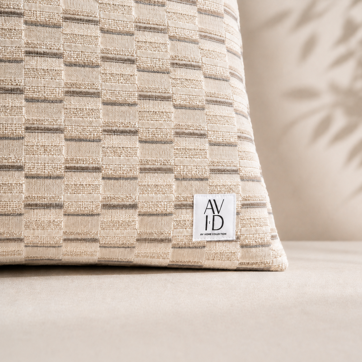 Clarke & Clarke Cubis Natural Pillow Cover | 12” × 21”