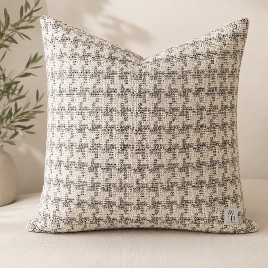 Clarke & Clarke Yves Charcoal Pillow Cover | 20” × 20
