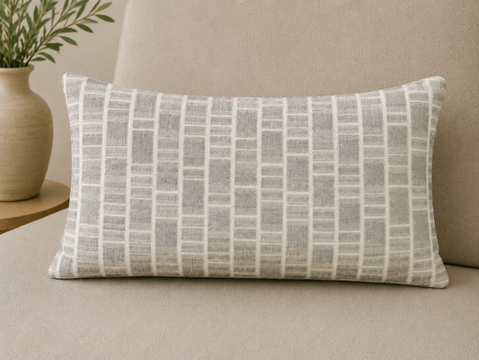 Kravet Thom Filicia Caisson Pewter Pillow Cover | 12” × 21”