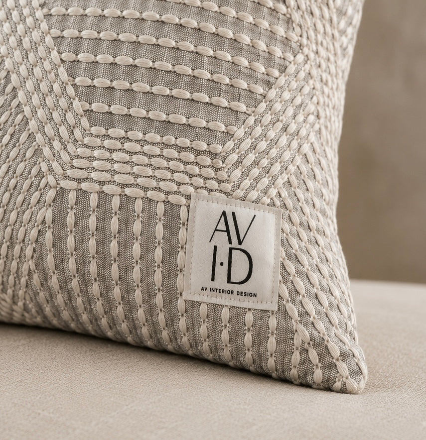 Schumacher Tortuga Embroidery Pillow Cover | 12” × 21”