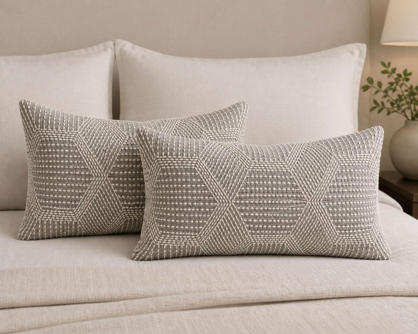 Schumacher Tortuga Embroidery Pillow Cover | 12” × 21”