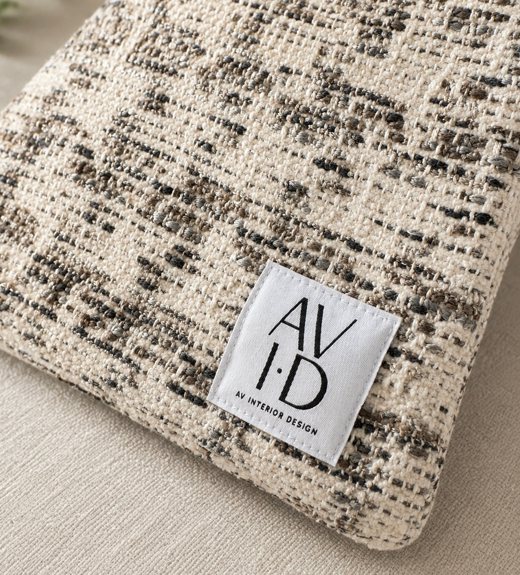 Clarke & Clarke Yves Charcoal Pillow Cover | 12"x21"