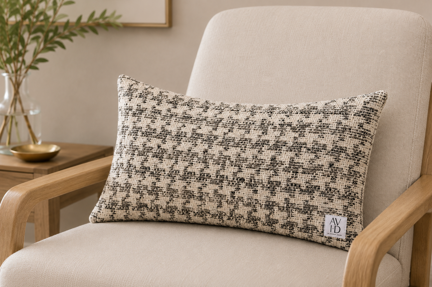Clarke & Clarke Yves Charcoal Pillow Cover | 12"x21"