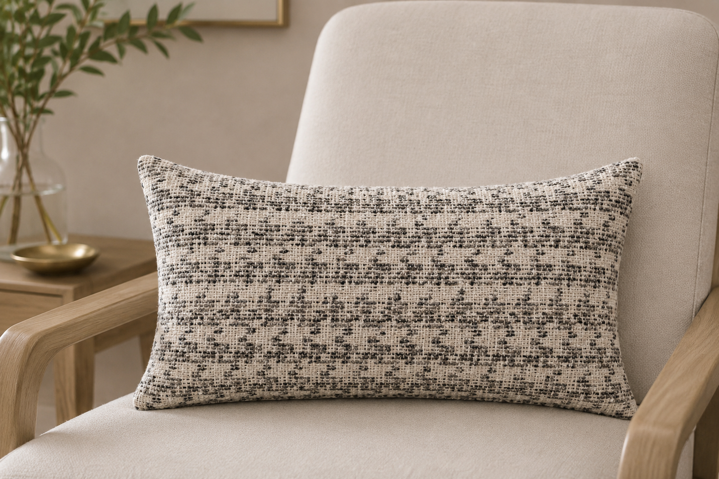Clarke & Clarke Yves Charcoal Pillow Cover | 12"x21"
