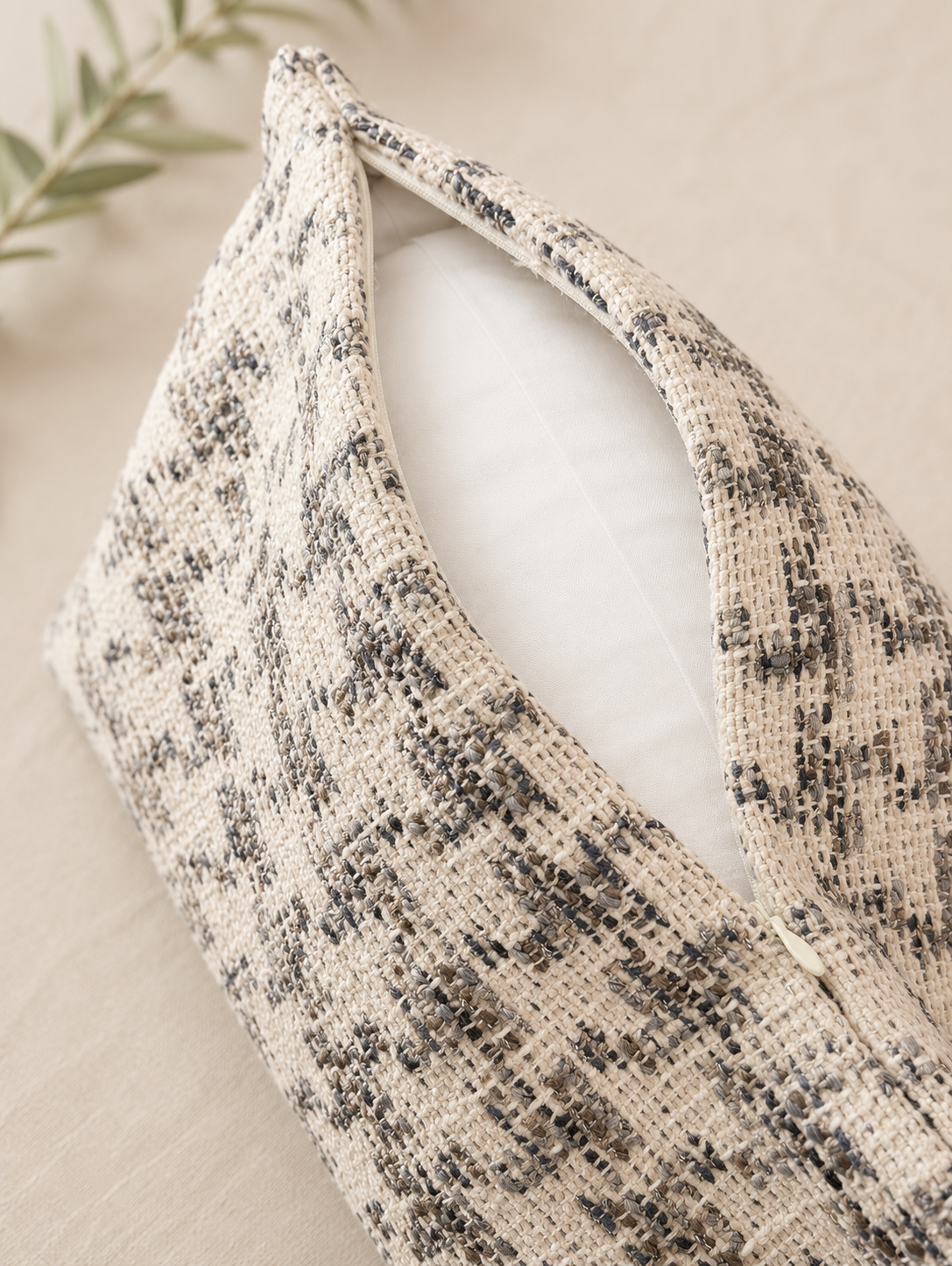 Clarke & Clarke Yves Charcoal Pillow Cover | 12"x21"